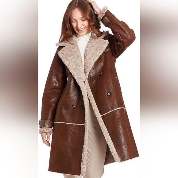 Frye Kimmy Faux Shearling Coat - NEW - Picture 6 of 11